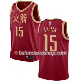 Camiseta Hombre NBA Houston Rockets Clint Capela 15 2018-19 Nike City Edition Rojo Swingman